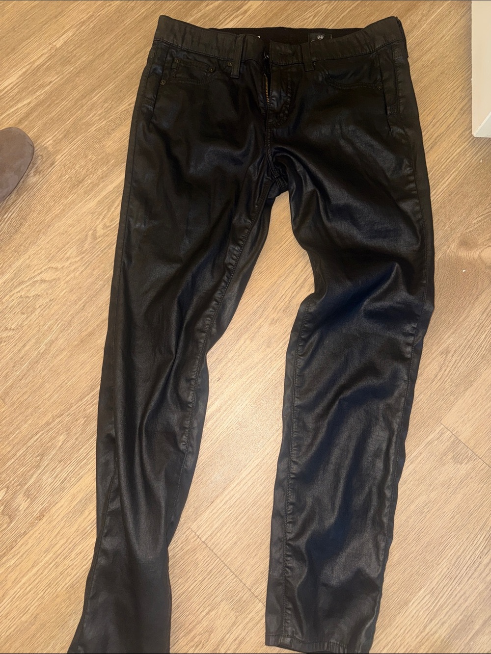 Ag Adriano Goldschmied The Beau Coated Skinny Jeans - Black